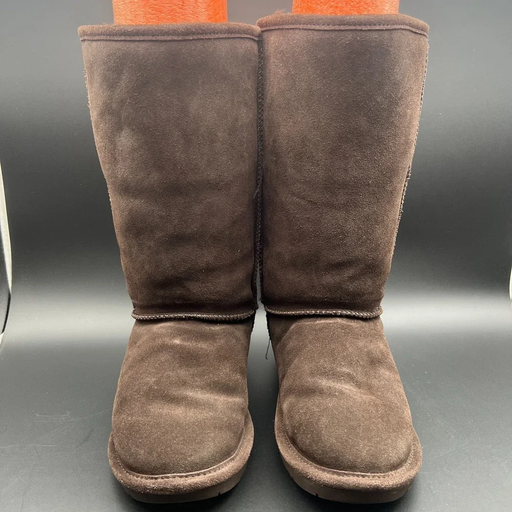 Bearpaw Womens 6 Us Brown Suede Mid Calf Round Toe Pull On Winter Snow Boot